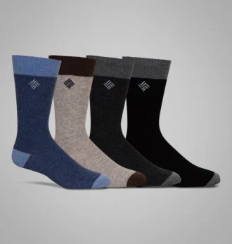 Calcetines básicos con textura para hombre – Paquete de 4