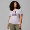 Camisa ajustada de manga corta con estampado Ruby Springs™ para mujer – Tallas grandes