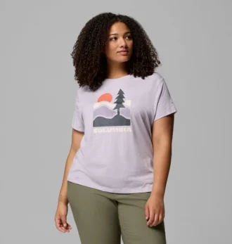 Camisa ajustada de manga corta con estampado Ruby Springs™ para mujer – Tallas grandes