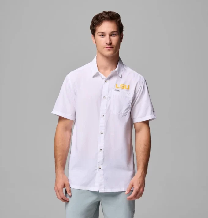 Camisa de campamento PFG Slack Tide™ para hombre – LSU Camisa de campamento PFG Slack Tide™ para hombre – LSU