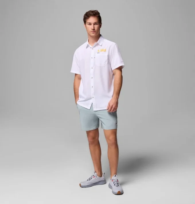 Camisa de campamento PFG Slack Tide™ para hombre – LSU Camisa de campamento PFG Slack Tide™ para hombre – LSU