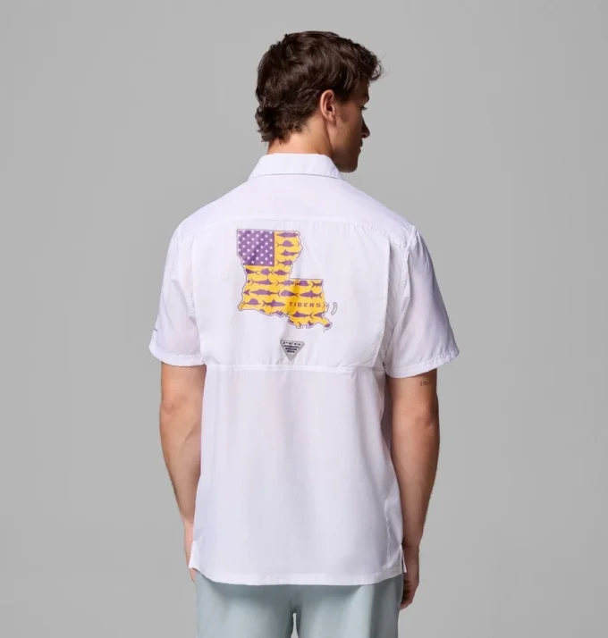 Camisa de campamento PFG Slack Tide™ para hombre – LSU Camisa de campamento PFG Slack Tide™ para hombre – LSU