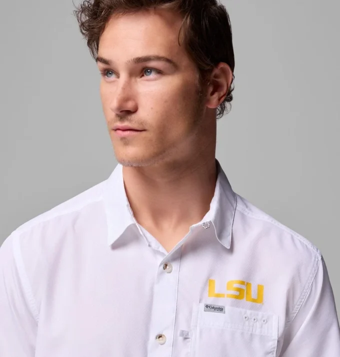 Camisa de campamento PFG Slack Tide™ para hombre – LSU Camisa de campamento PFG Slack Tide™ para hombre – LSU