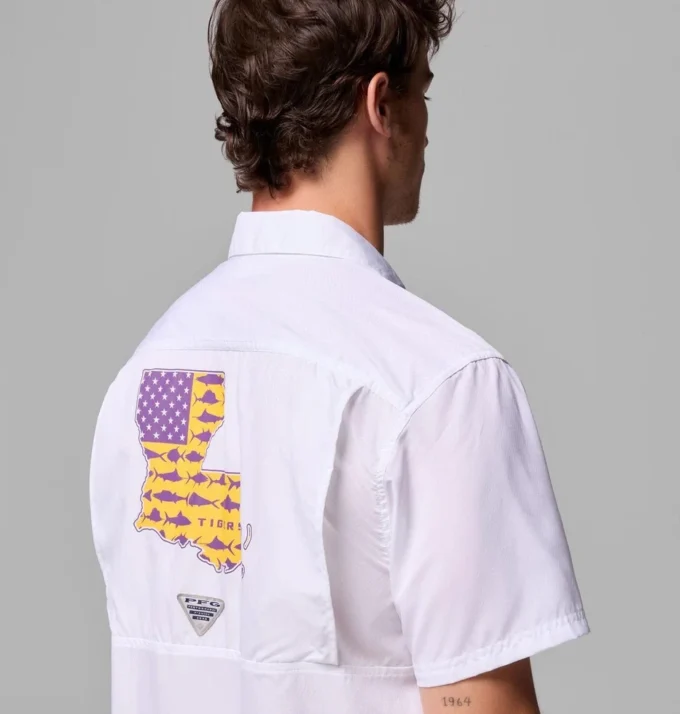 Camisa de campamento PFG Slack Tide™ para hombre – LSU Camisa de campamento PFG Slack Tide™ para hombre – LSU