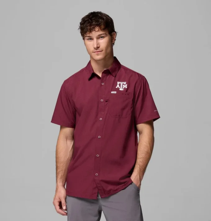 Camisa de campamento PFG Slack Tide™ para hombre – Texas A&M Camisa de campamento PFG Slack Tide™ para hombre – Texas A&M