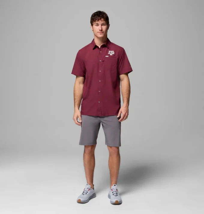 Camisa de campamento PFG Slack Tide™ para hombre – Texas A&M Camisa de campamento PFG Slack Tide™ para hombre – Texas A&M