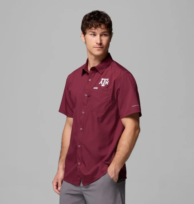 Camisa de campamento PFG Slack Tide™ para hombre – Texas A&M Camisa de campamento PFG Slack Tide™ para hombre – Texas A&M