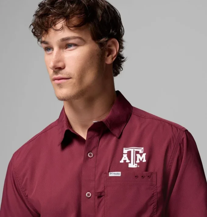 Camisa de campamento PFG Slack Tide™ para hombre – Texas A&M Camisa de campamento PFG Slack Tide™ para hombre – Texas A&M