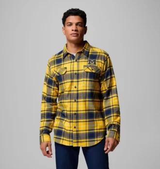 Camisa de franela de manga larga para hombre Collegiate Flare Gun™ – Michigan