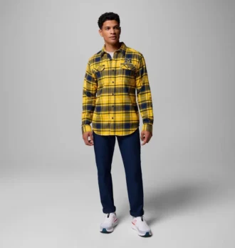 Camisa de franela de manga larga para hombre Collegiate Flare Gun™ – Michigan