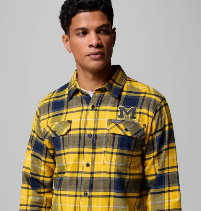 Camisa de franela de manga larga para hombre Collegiate Flare Gun™ – Michigan Camisa de franela de manga larga para hombre Collegiate Flare Gun™ – Michigan