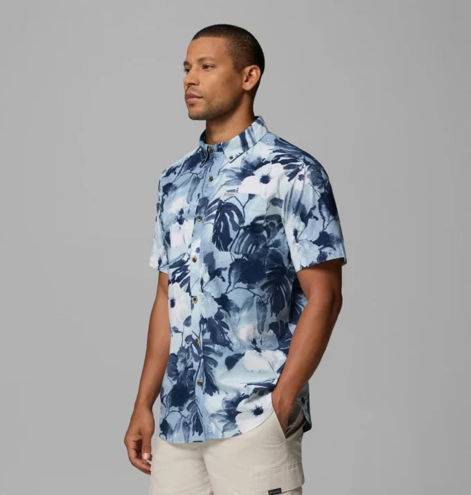 Camisa de manga corta estampada Rapid Rivers™ para hombre