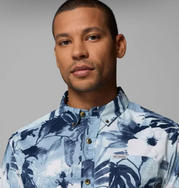 Camisa de manga corta estampada Rapid Rivers™ para hombre