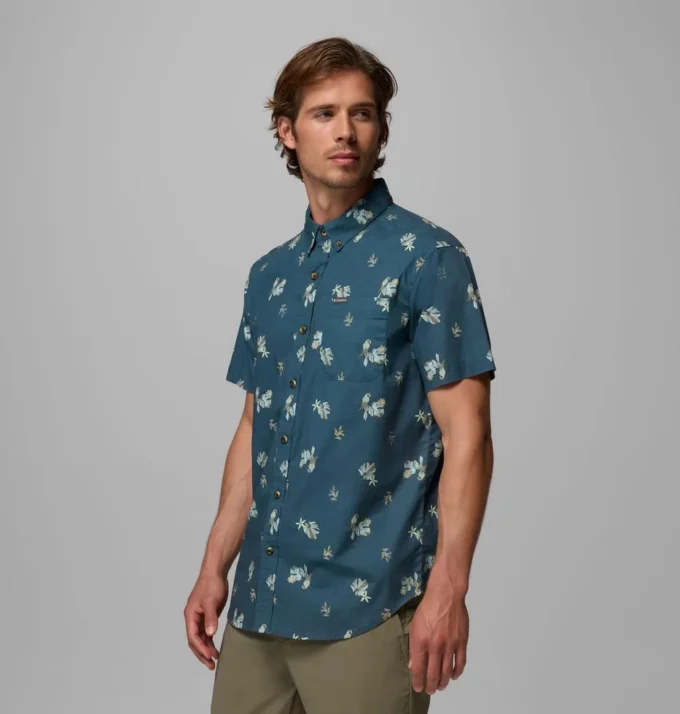 Camisa de manga corta estampada Rapid Rivers™ para hombre – Tall