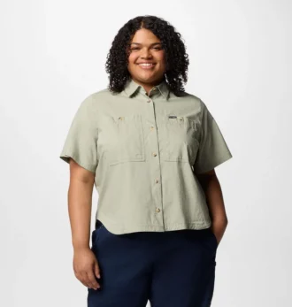 Camisa de manga corta tejida Brea Falls™ para mujer – Tallas grandes