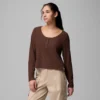 Camisa de manga larga con cuello Henley y diseño cuadriculado Brea Falls™ para mujer Camisa de manga larga con cuello Henley y diseño cuadriculado Brea Falls™ para mujer
