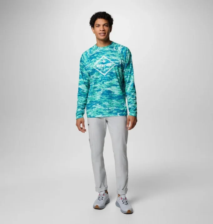 Camisa de manga larga con estampado PFG Super Solar Stream™ para hombre