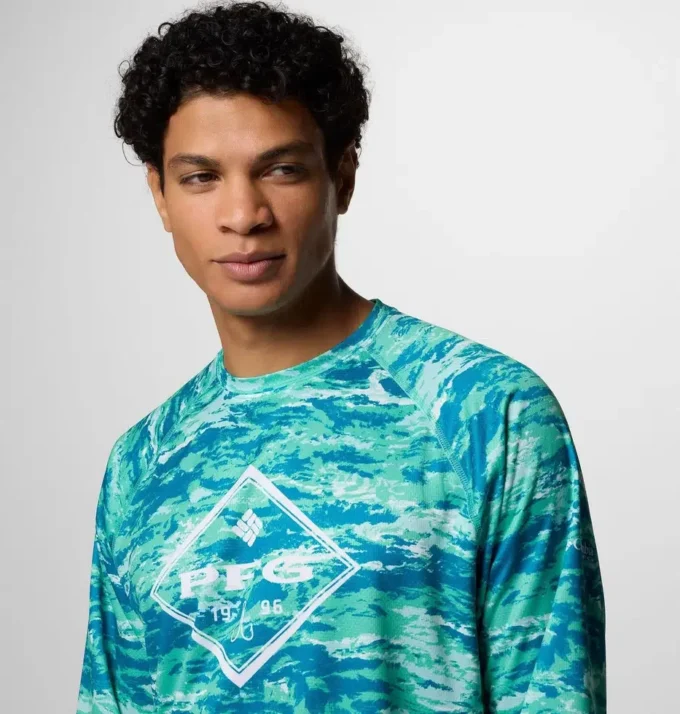 Camisa de manga larga con estampado PFG Super Solar Stream™ para hombre