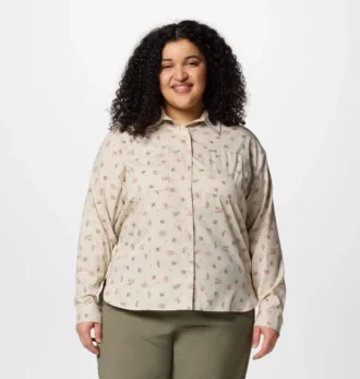 Camisa de manga larga con estampado utilitario Silver Ridge™ para mujer – Tallas grandes