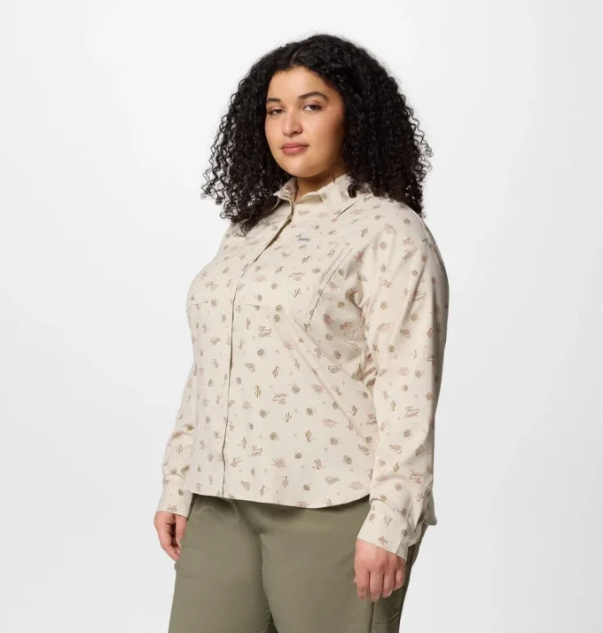 Camisa de manga larga con estampado utilitario Silver Ridge™ para mujer – Tallas grandes Camisa de manga larga con estampado utilitario Silver Ridge™ para mujer – Tallas grandes