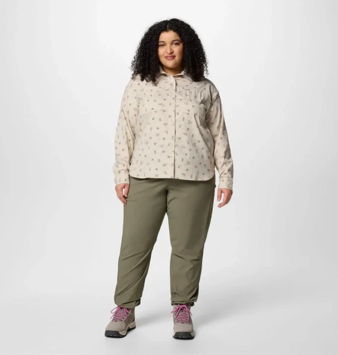 Camisa de manga larga con estampado utilitario Silver Ridge™ para mujer – Tallas grandes Camisa de manga larga con estampado utilitario Silver Ridge™ para mujer – Tallas grandes