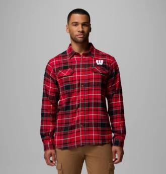 Camisa de manga larga de franela Collegiate Flare Gun™ para hombre – Wisconsin