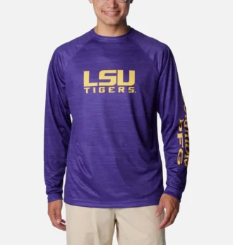 Camisa de manga larga Men Collegiate PFG Terminal Tackle™ Heather – LSU
