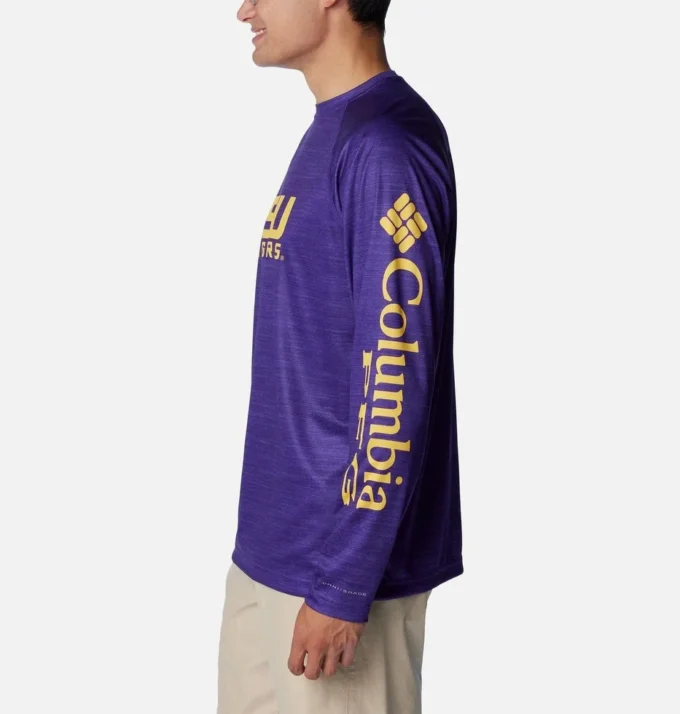 Camisa de manga larga Men Collegiate PFG Terminal Tackle™ Heather – LSU