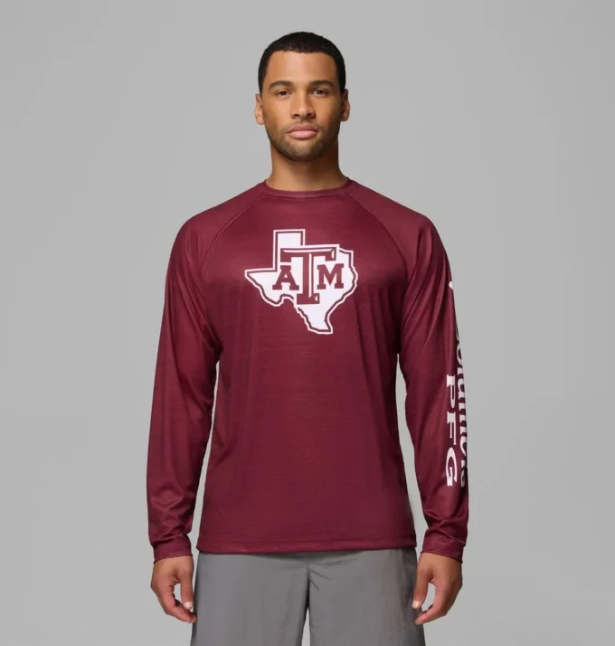 Camisa de manga larga para hombre PFG Terminal Tackle™ Heather – Texas A&M Camisa de manga larga para hombre PFG Terminal Tackle™ Heather – Texas A&M