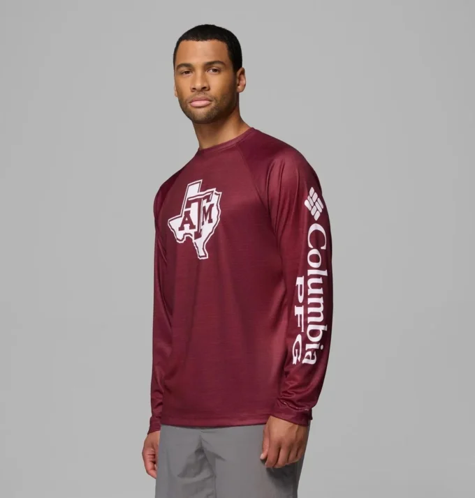 Camisa de manga larga para hombre PFG Terminal Tackle™ Heather – Texas A&M Camisa de manga larga para hombre PFG Terminal Tackle™ Heather – Texas A&M