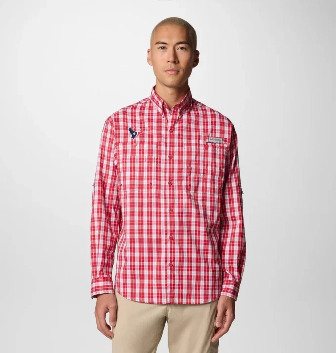 Camisa de manga larga PFG Super Tamiami™ para hombre – Houston Texans