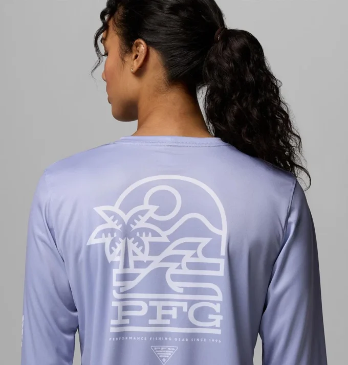 Camisa de manga larga PFG Tidal Tee™ Palm Waves para mujer