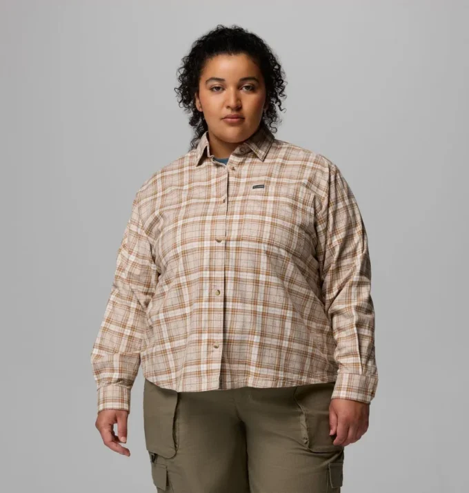 Camisa de manga larga tejida Blue Point Creek™ para mujer – Tallas grandes Camisa de manga larga tejida Blue Point Creek™ para mujer – Tallas grandes