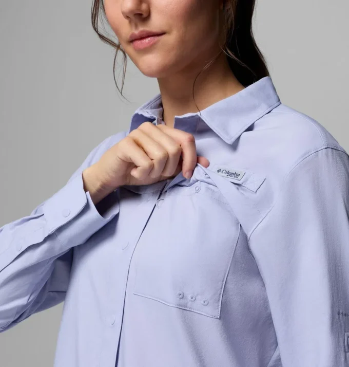 Camisa de manga larga tejida PFG Castback™ para mujer