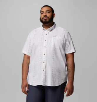 Camisa estampada de manga corta Rapid Rivers™ para hombre – Talla grande
