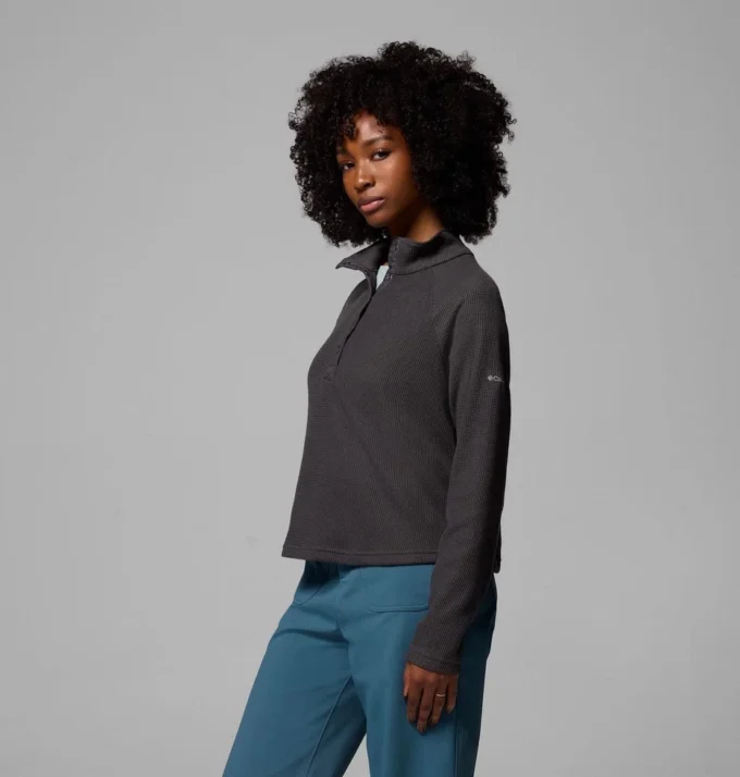 Camisa Holly Hideaway™ Waffle Half Snap para mujer