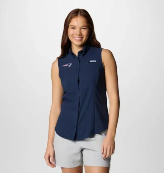 Camisa sin mangas PFG Tamiami™ para mujer – New England Patriots