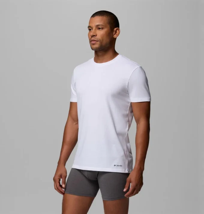 Camiseta de algodón elástico para hombre, paquete de 3