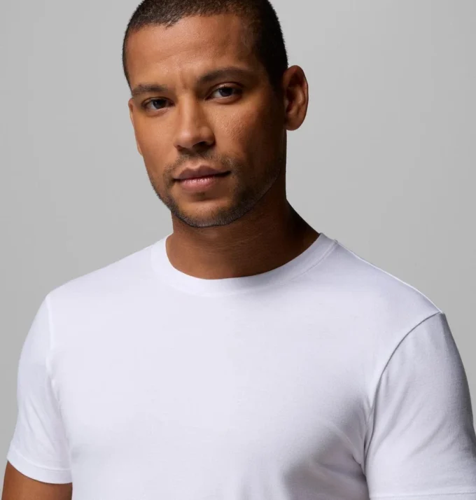 Camiseta de algodón elástico para hombre, paquete de 3