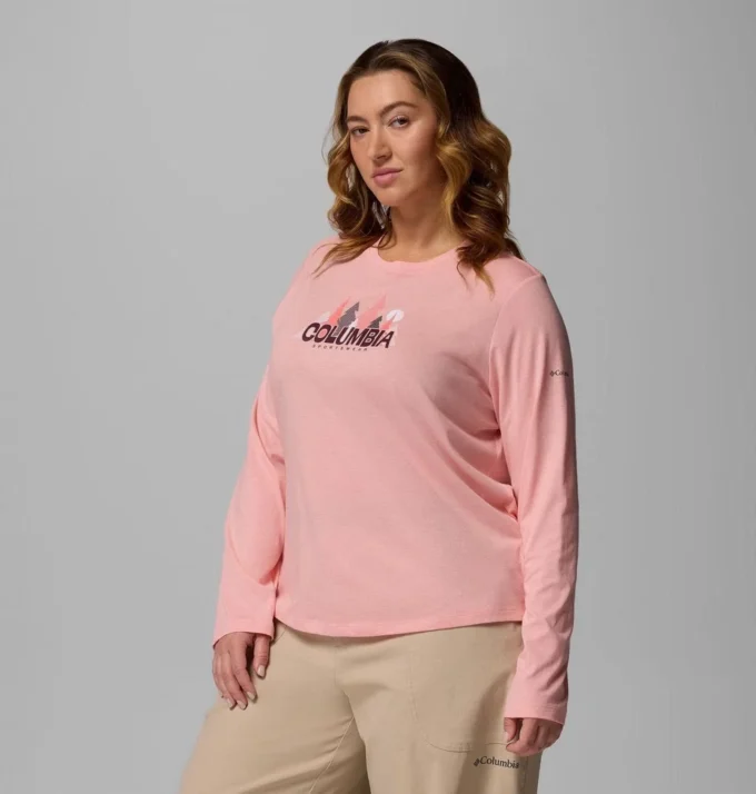 Camiseta de manga larga con estampado gráfico Ruby Springs™ para mujer – Tallas grandes