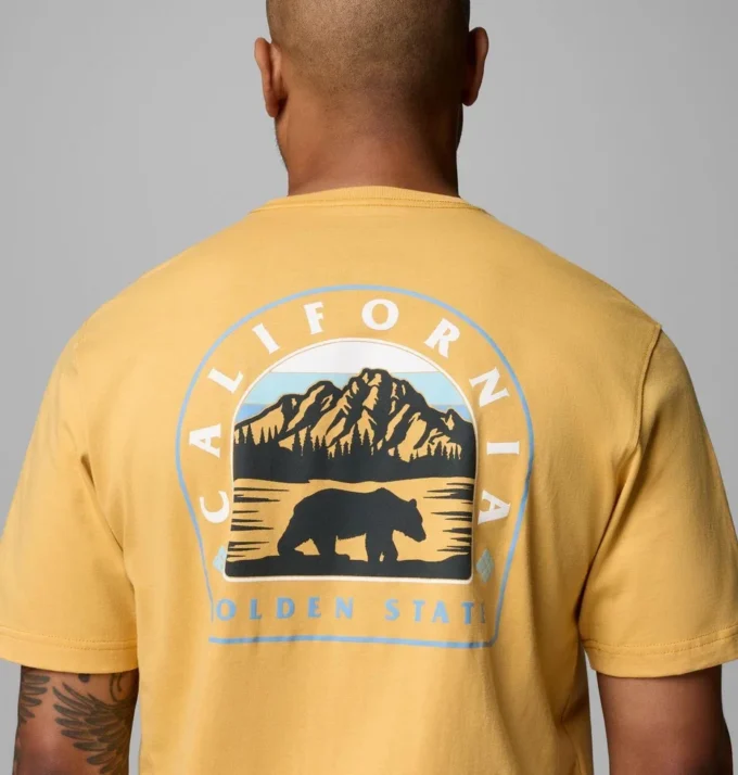 Camiseta Oro CA Bear CSC para hombre