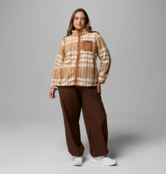 Chaqueta con cremallera completa y estampado West Bend™ para mujer – Tallas grandes