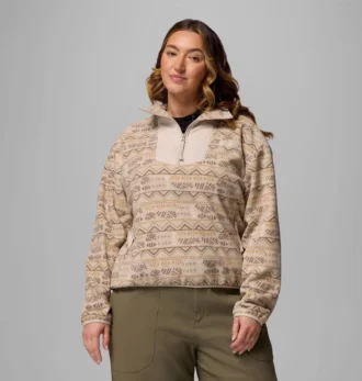Chaqueta con medio cremallera y estampado Sequoia Grove™ para mujer – Talla grande