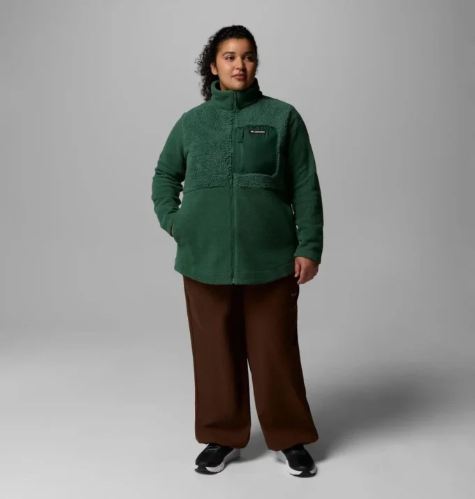 Chaqueta de lana con cremallera completa Columbia Lodge™ Sherpa para mujer – Tallas grandes Chaqueta de lana con cremallera completa Columbia Lodge™ Sherpa para mujer – Tallas grandes