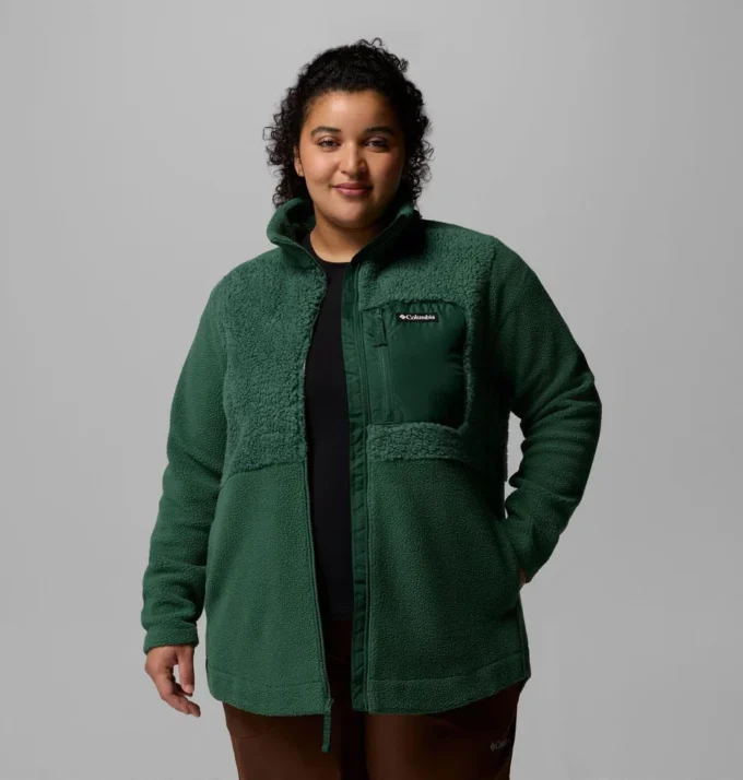 Chaqueta de lana con cremallera completa Columbia Lodge™ Sherpa para mujer – Tallas grandes Chaqueta de lana con cremallera completa Columbia Lodge™ Sherpa para mujer – Tallas grandes