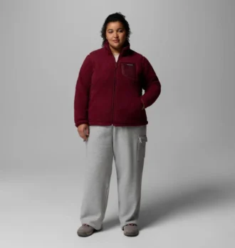 Chaqueta de lana con cremallera completa II West Bend™ para mujer – Talla grande