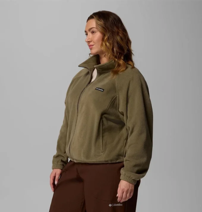Chaqueta polar con cremallera completa y corte holgado Benton Springs™ para mujer – Tallas grandes