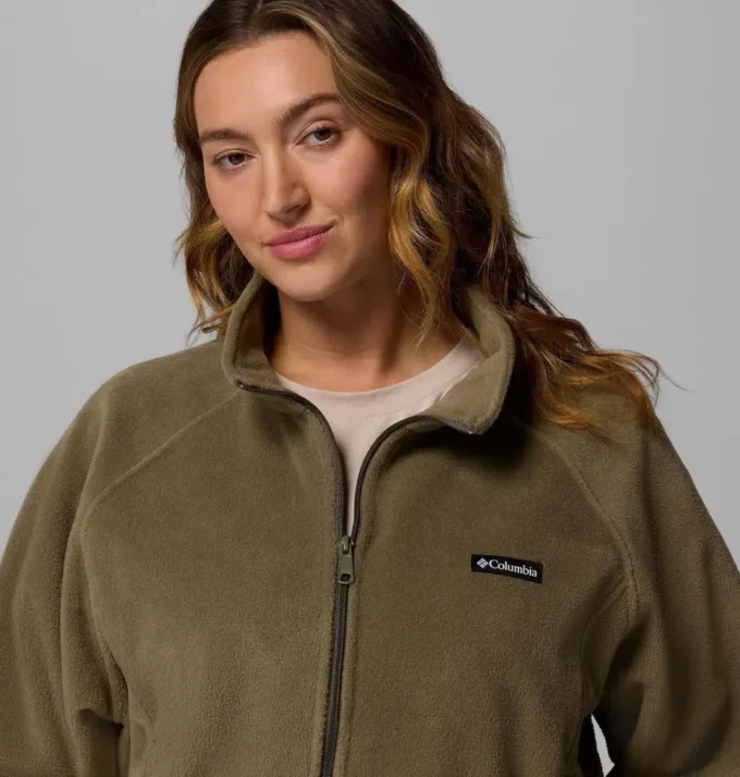 Chaqueta polar con cremallera completa y corte holgado Benton Springs™ para mujer – Tallas grandes
