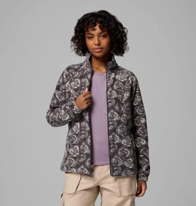 Chaqueta polar con cremallera completa y estampado Benton Springs™ para mujer