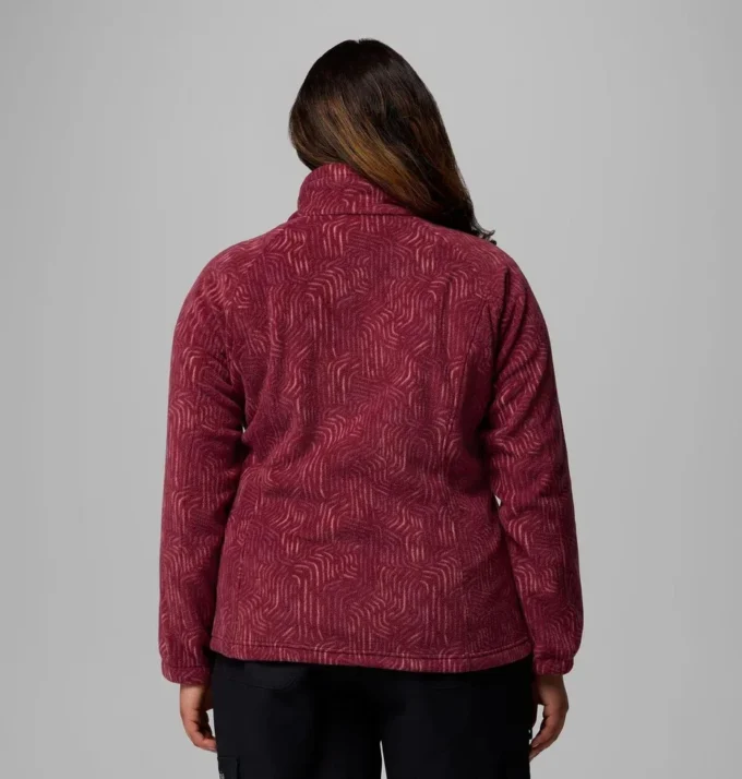 Chaqueta polar con estampado Benton Springs™ y cremallera completa para mujer – Talla grande